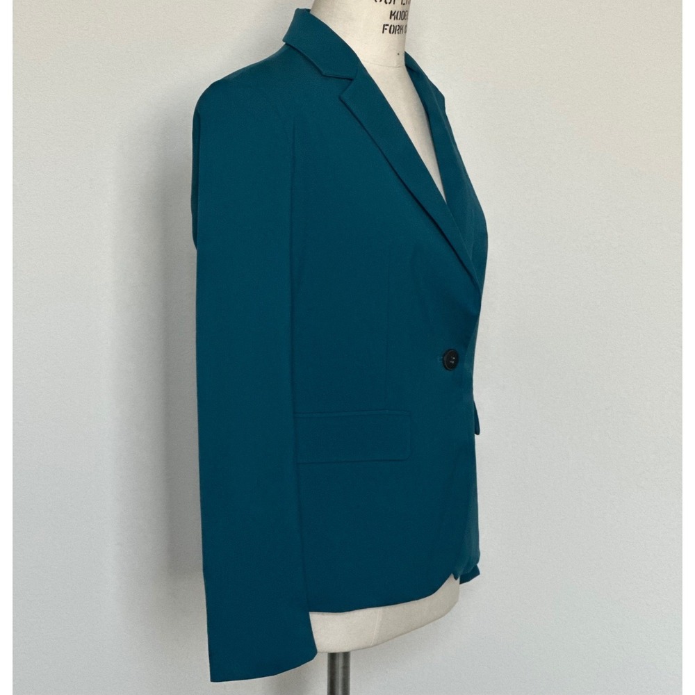Zara Teal Single-Button Blazer - Picture 4 of 15